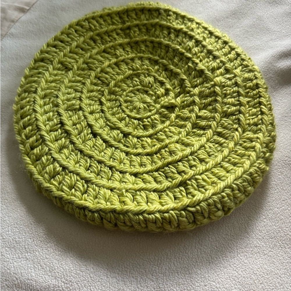 Stylish Olive Crochet Beret